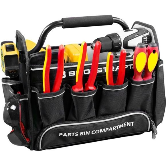Bootstrapt 15 in. Contractor's Tote Bag with Integrated Parts Bin Compartment - Picture 4 of 6